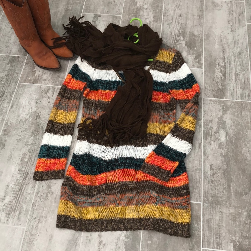 ULTRA FLIRT v-neck striped sweater dress